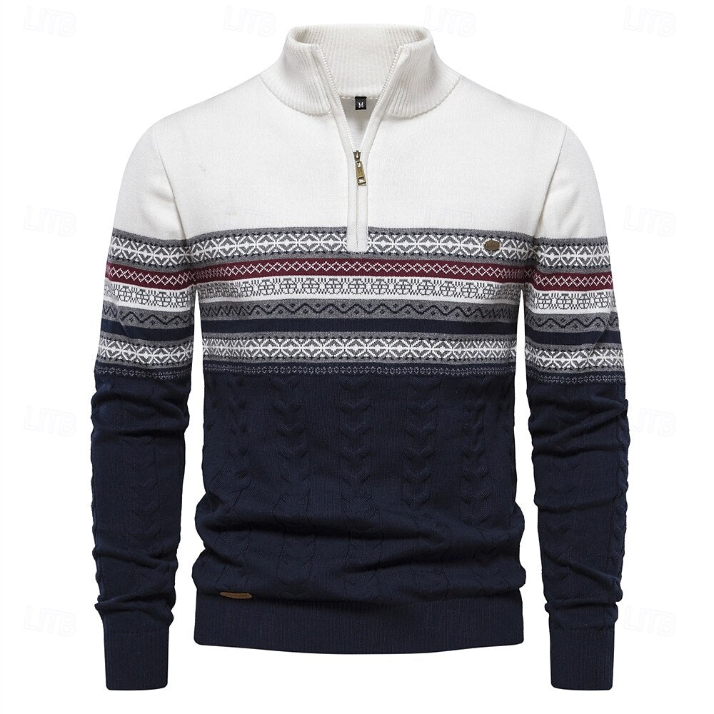 Pull Homme Hiver Tricot Élégant Slim Fit Côtelé - LuxeStyle
