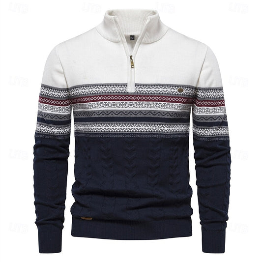 Pull Homme Hiver Tricot Élégant Slim Fit Côtelé - LuxeStyle