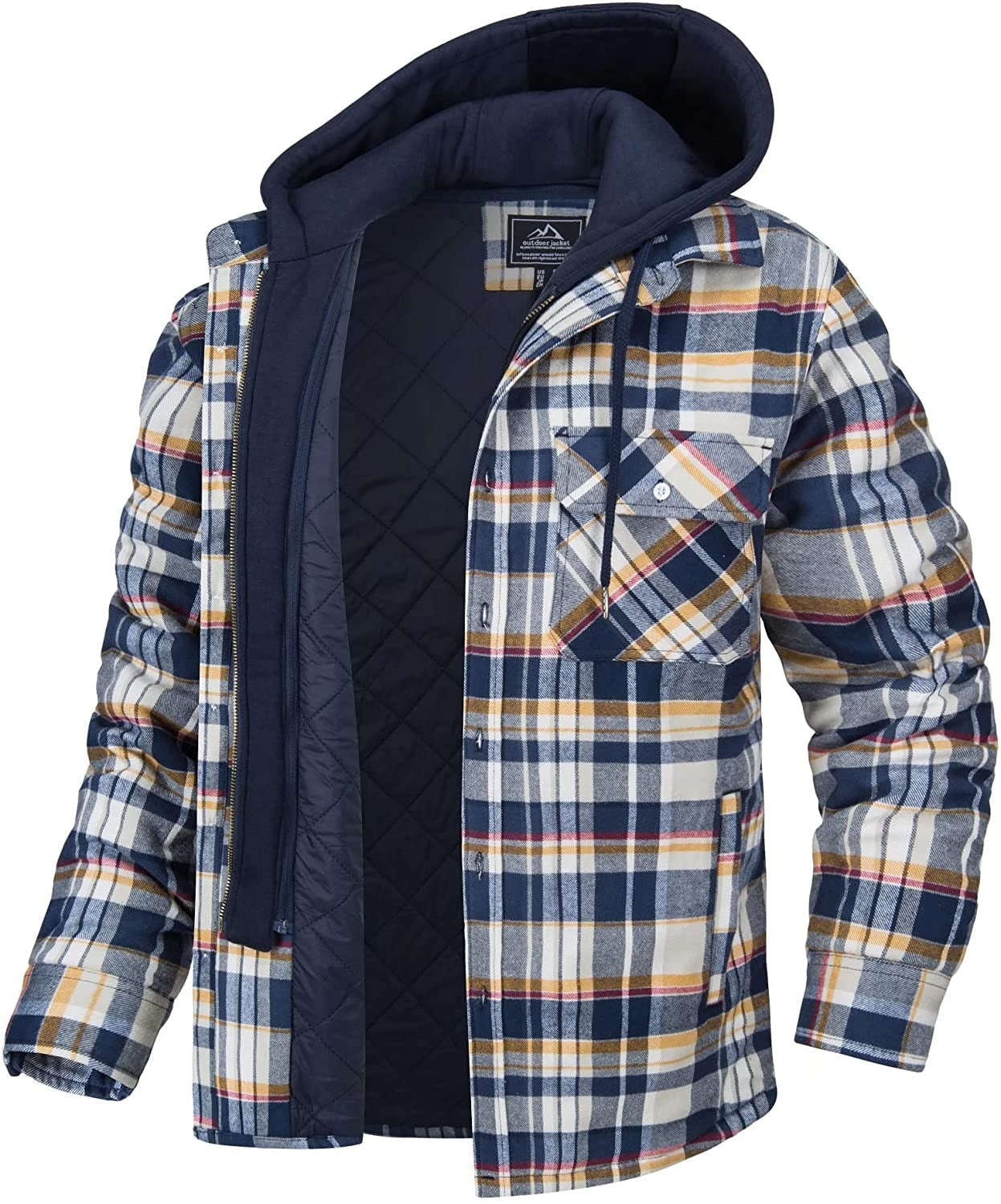 Veste en flanelle à capuche pour homme - LuxeStyle
