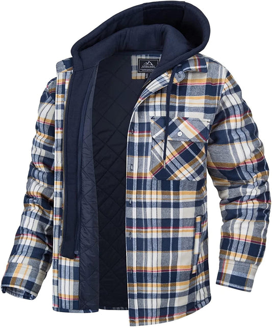 Veste en flanelle à capuche pour homme - LuxeStyle