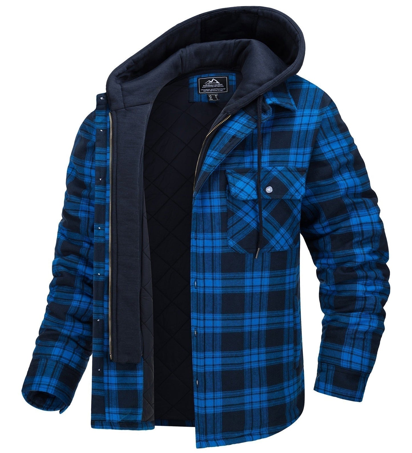 Veste en flanelle à capuche pour homme