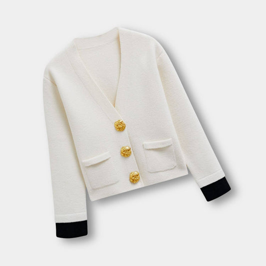 Cardigan Chic Col V Manches Longues - LuxeStyle