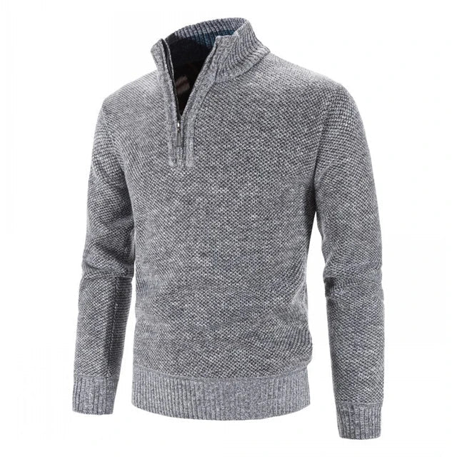 Pull Homme Laine Marine à Fermeture Éclair