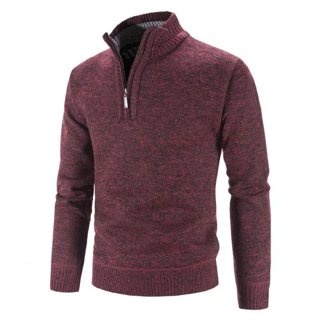 Pull Homme Laine Marine à Fermeture Éclair