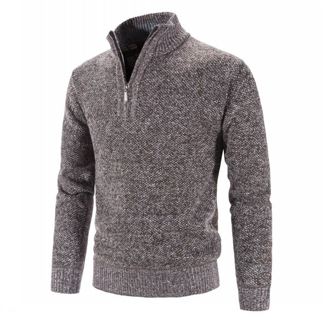Pull Homme Laine Marine à Fermeture Éclair