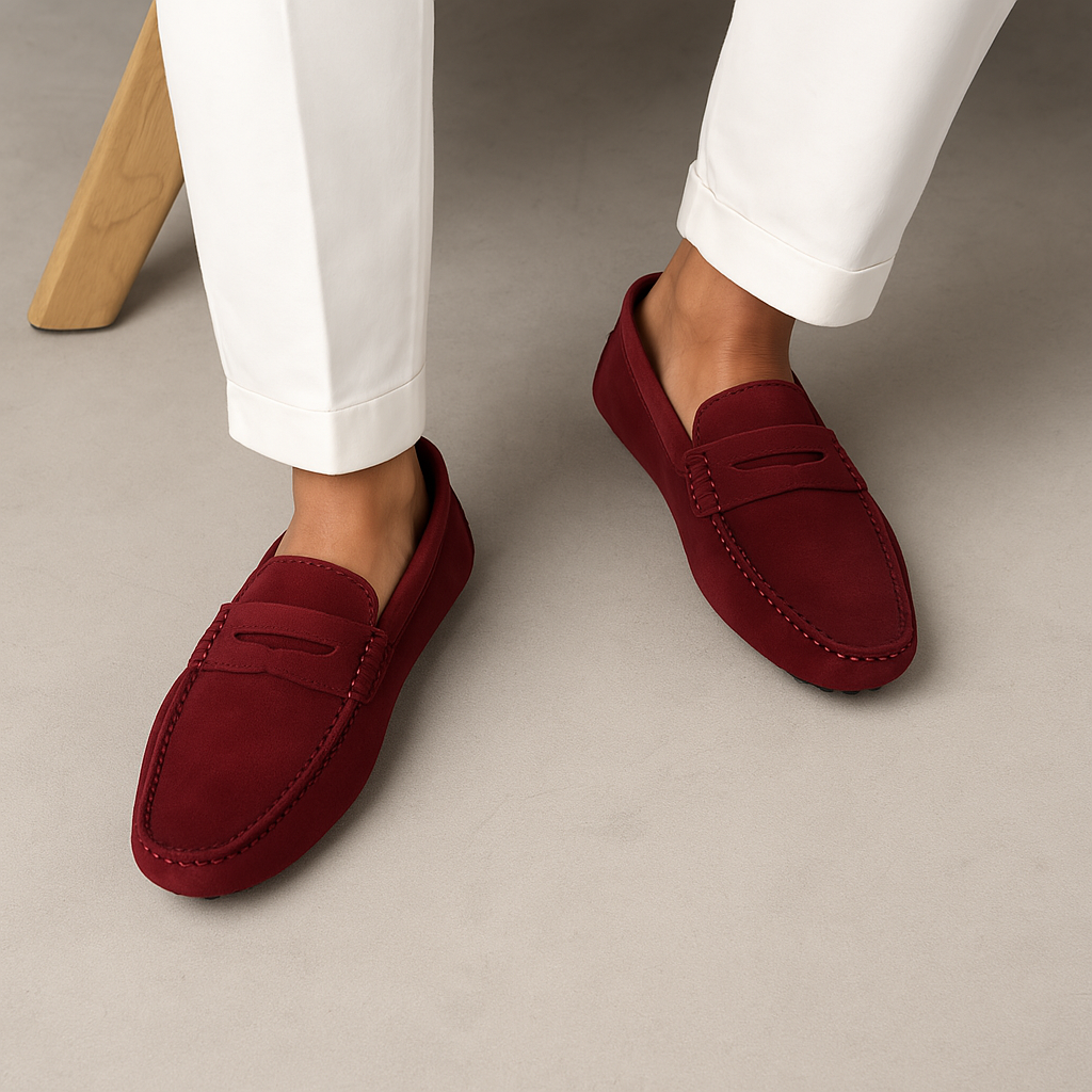 Mocassin cuir brun classique homme