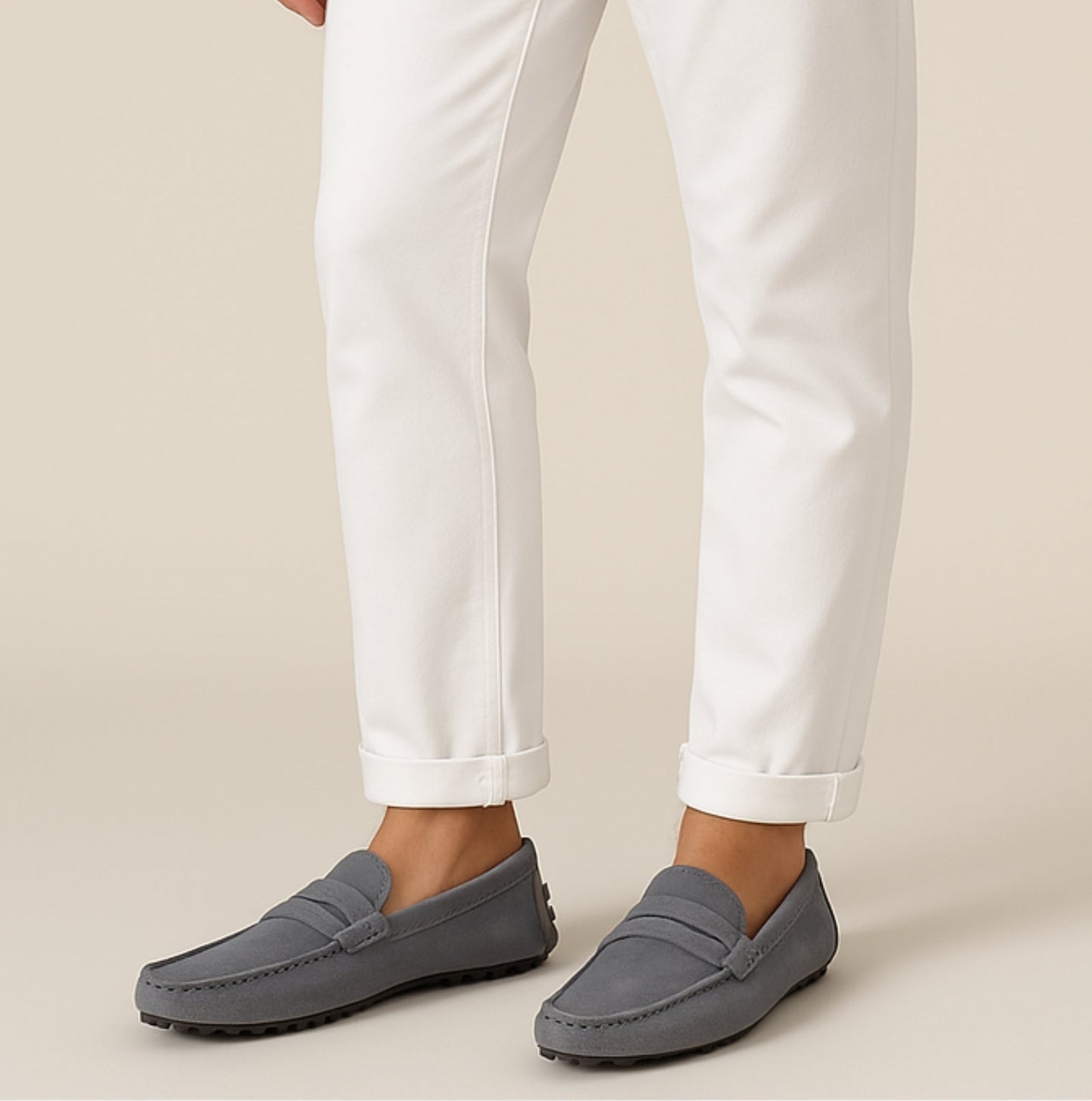 Mocassin cuir brun classique homme