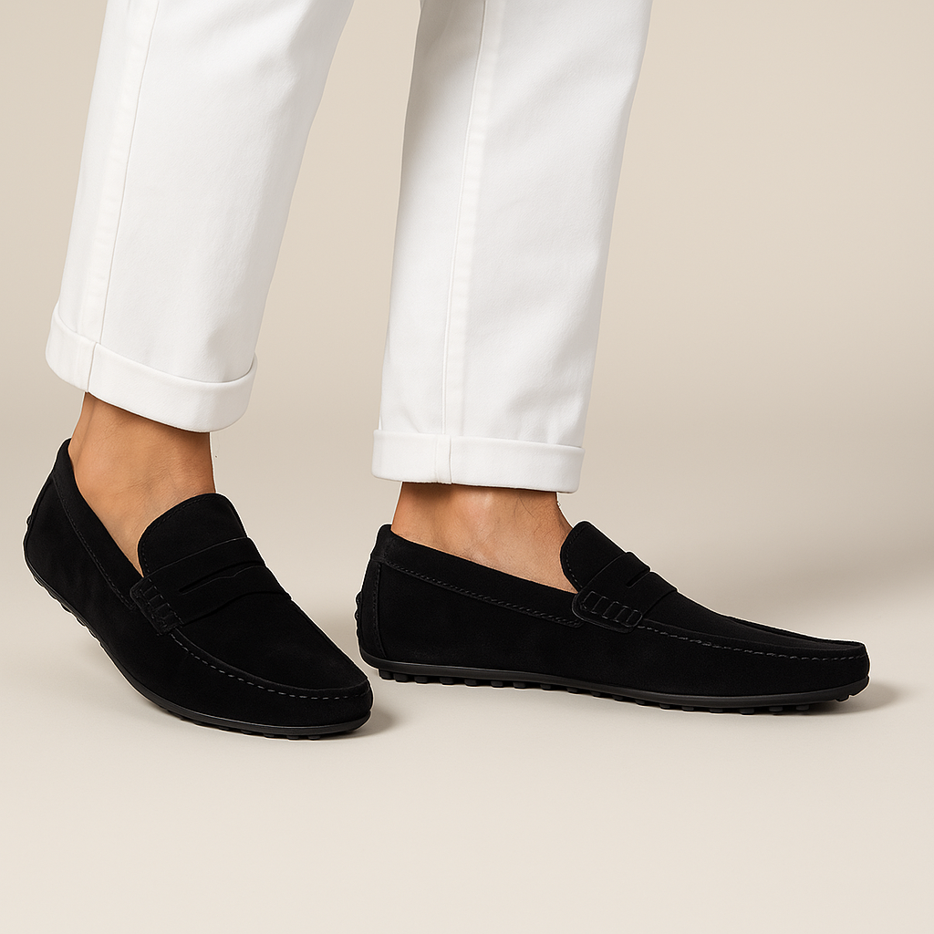 Mocassin cuir brun classique homme