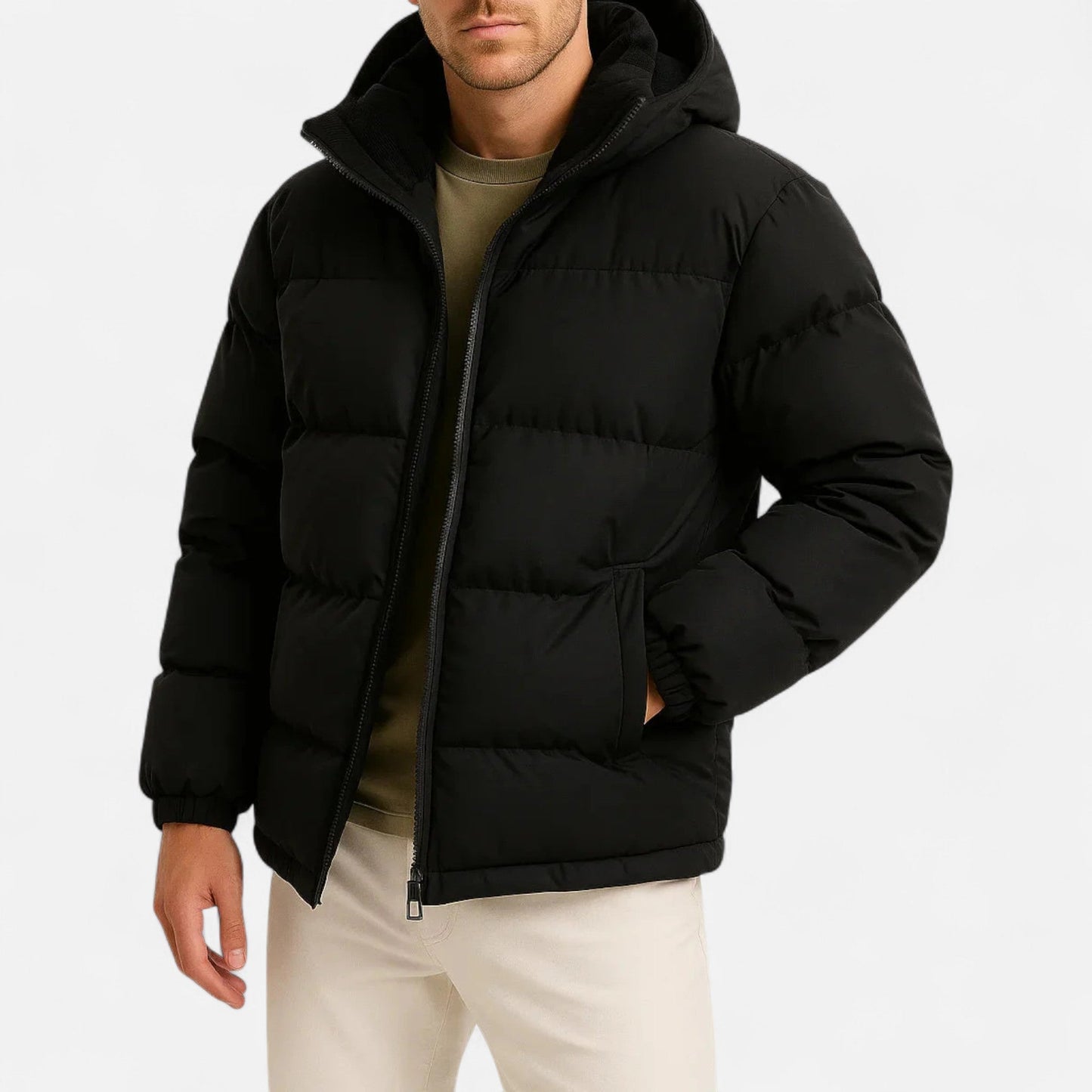 Veste polaire noire homme capuche sport - LuxeStyle