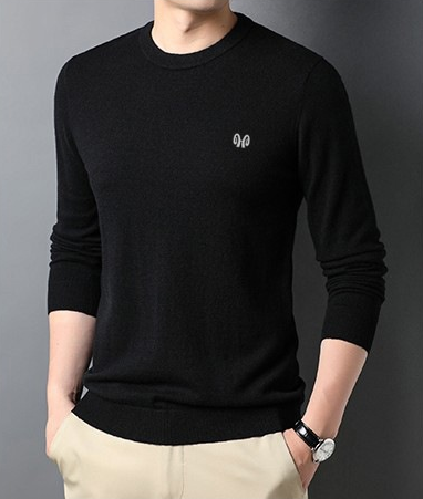 Pull Homme Noir Classique Longues Manches - LuxeStyle