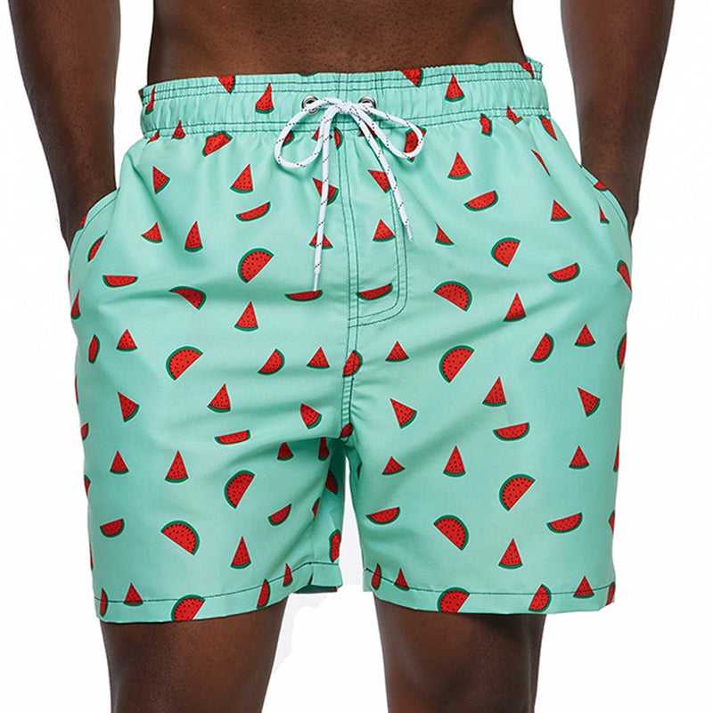 Short de plage stylé imprimé avec ceinture ajustable