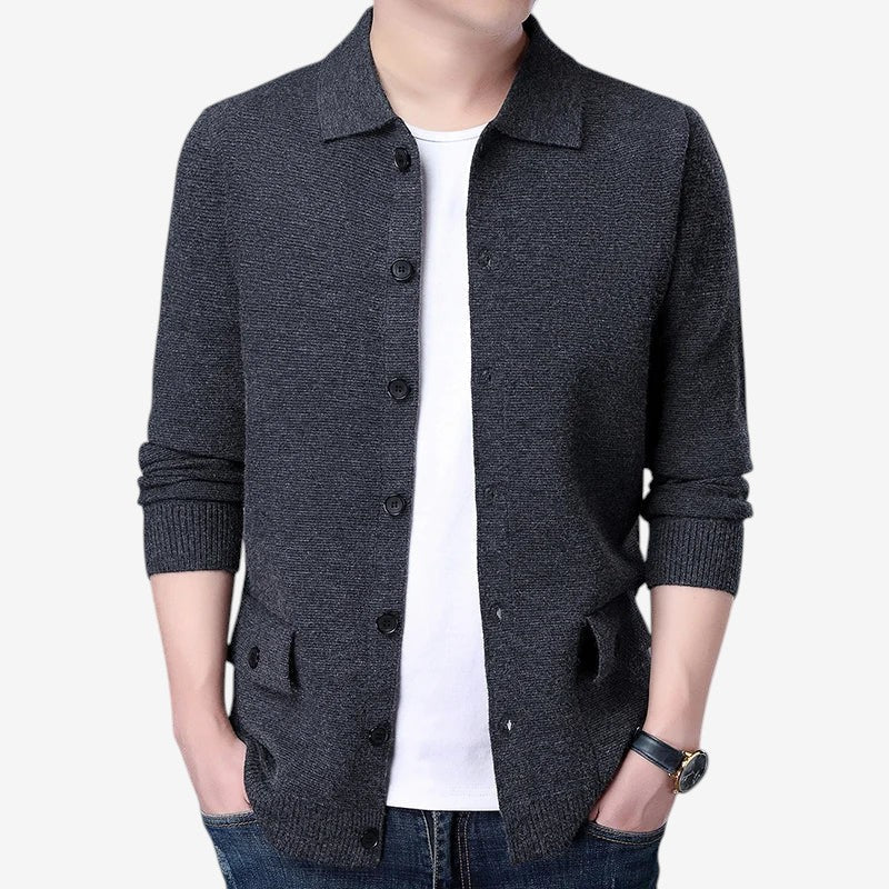 Cardigan Homme Élégant à Manches Longues