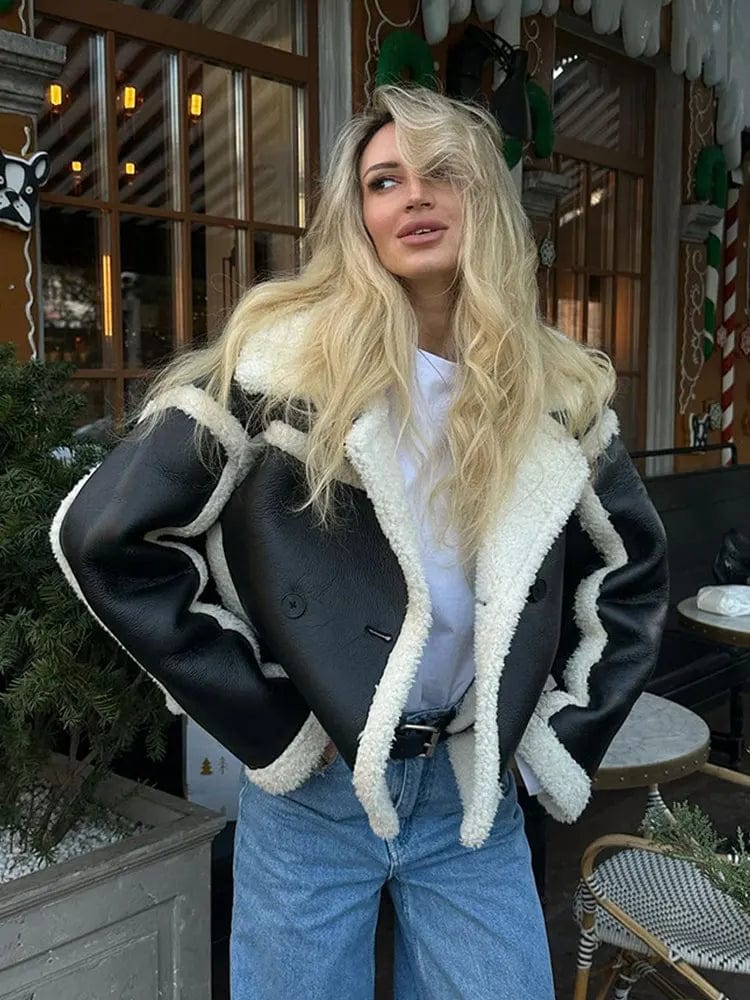 Veste Hiver Élégante Femme au Style Contrasté pour Grand Froid - LuxeStyle