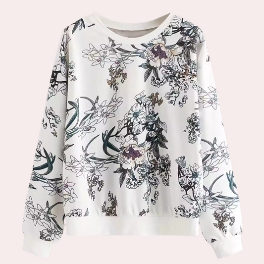 DORIS - Pull Fleuri Moderne pour Femme