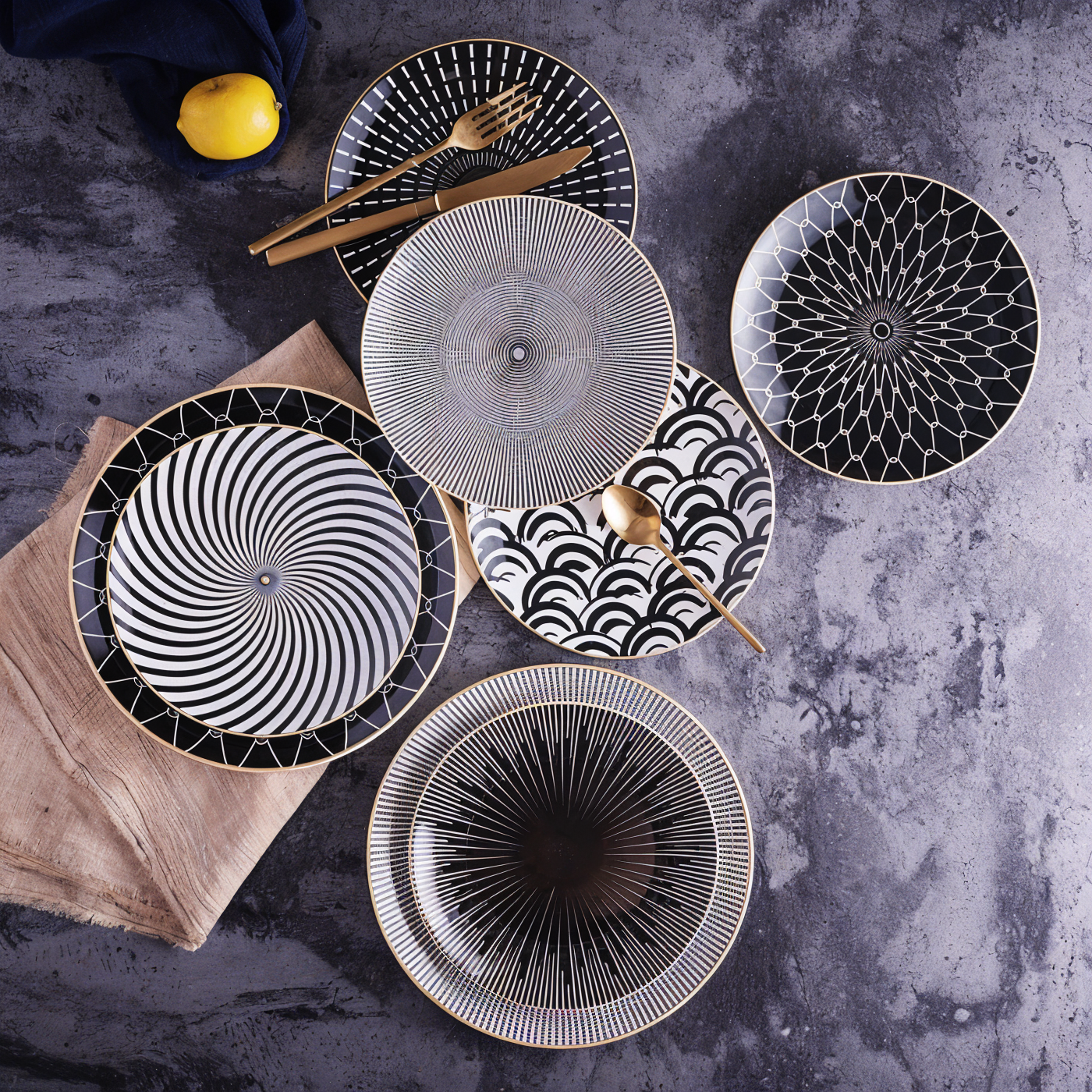 Assiettes Géométriques Design Moderne - BlxckFR
