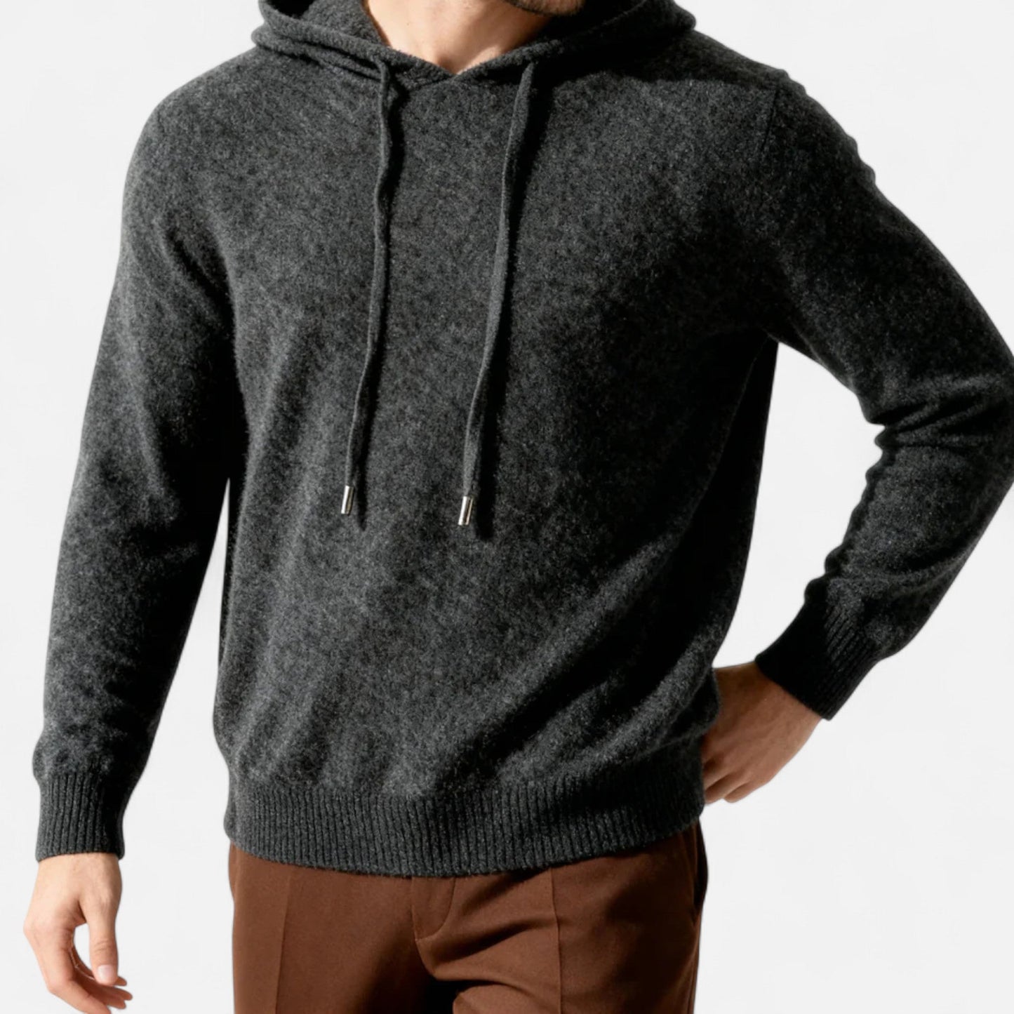 Pull en laine brun chaud pour hommes
