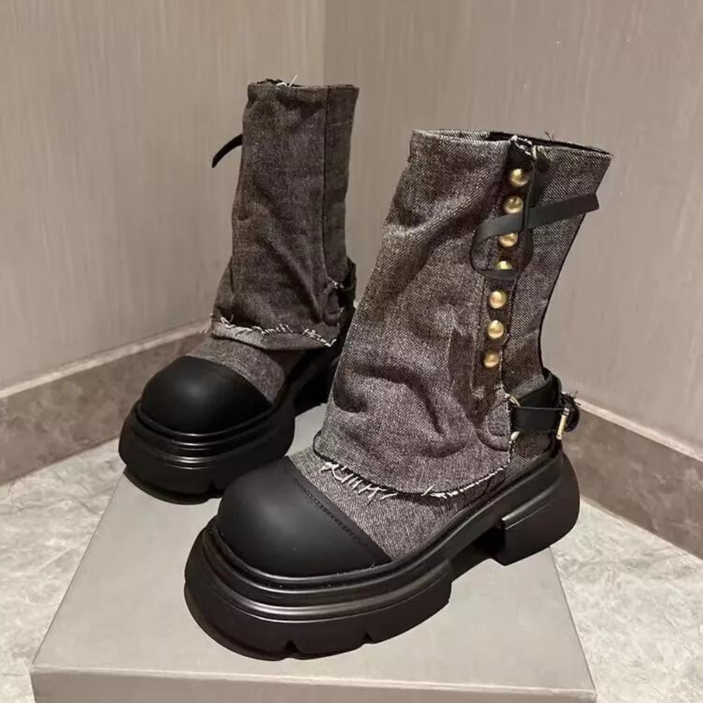 KEONA - Bottes en Jean Tendance pour Femmes