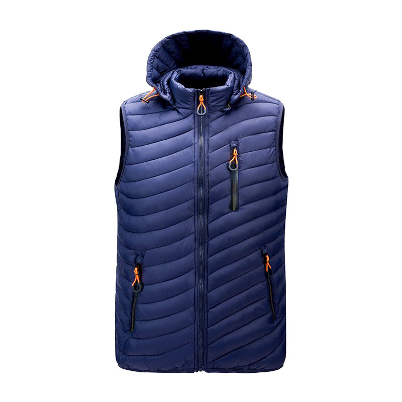 Gilet d'hiver chaud sans manches pour homme noir