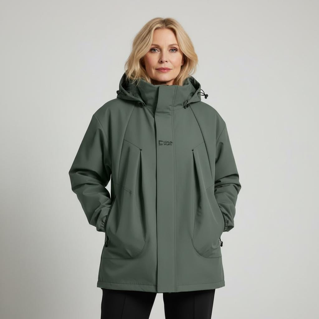 Veste de pluie féminine verte étanche - LuxeStyle
