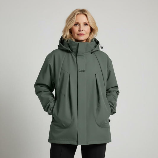 Veste de pluie féminine verte étanche - LuxeStyle