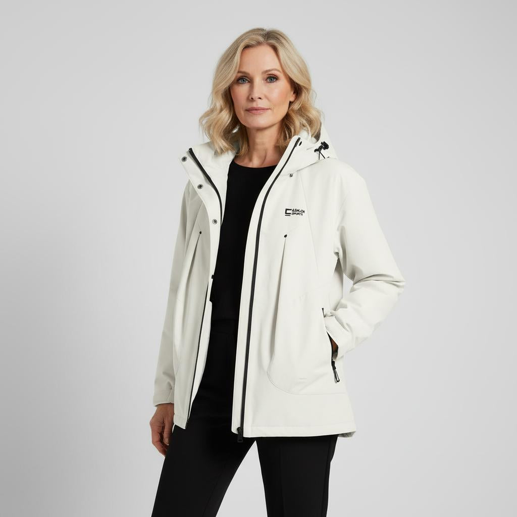Veste de pluie féminine verte étanche