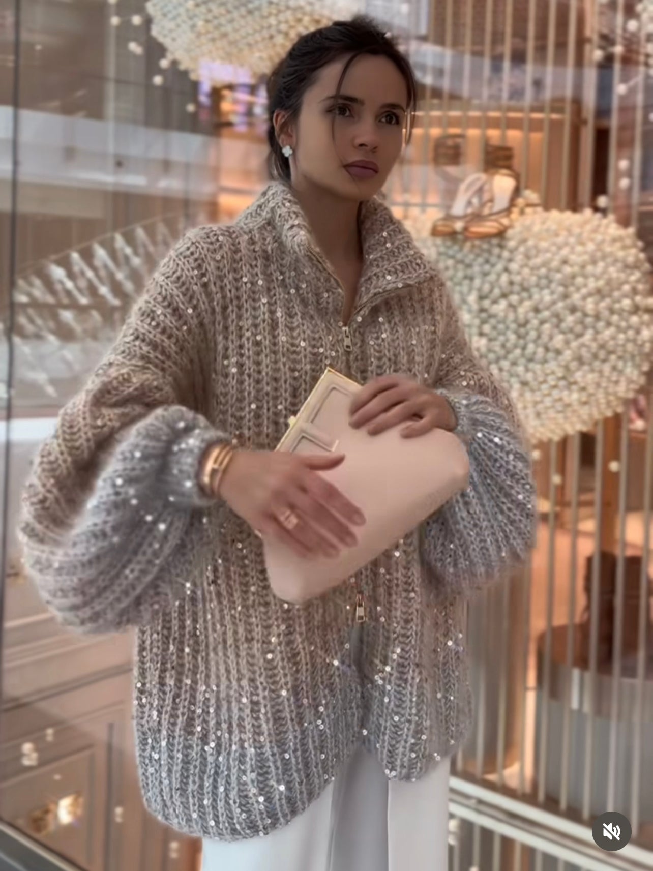 Pull Femme Hiver Pailleté Élégant - LuxeStyle