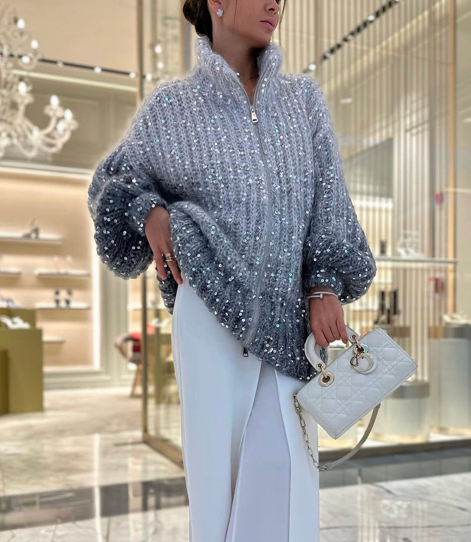 Pull Femme Hiver Pailleté Élégant