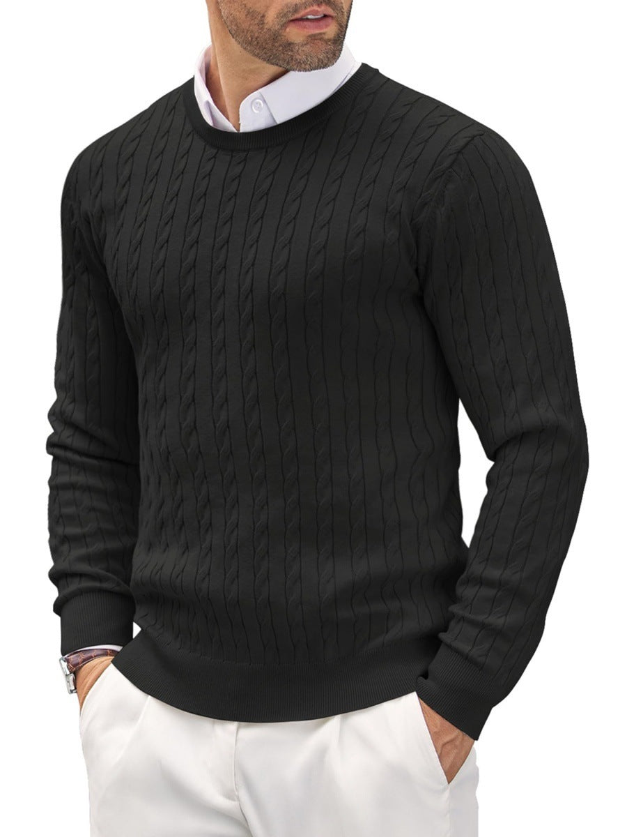 Pull à torsades Noir Homme Stylish