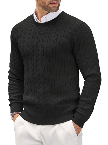 Pull à torsades Noir Homme Stylish