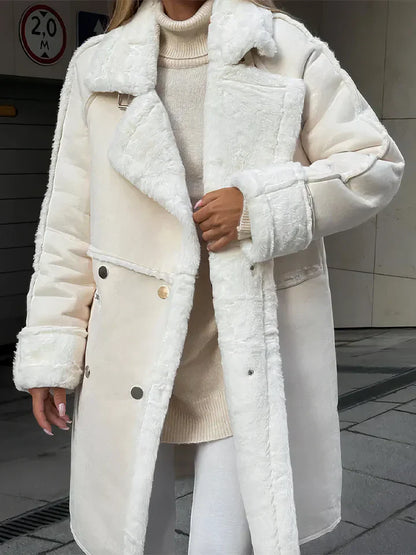 Manteau Femme Hiver Long à Fermeture Éclair avec Col Montant