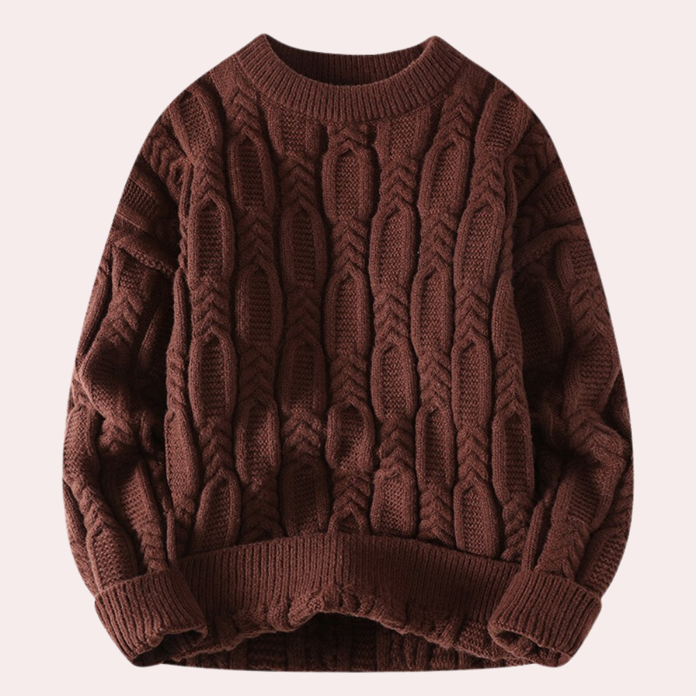 TIBERIU - Pull Tricoté Détendu pour Hommes