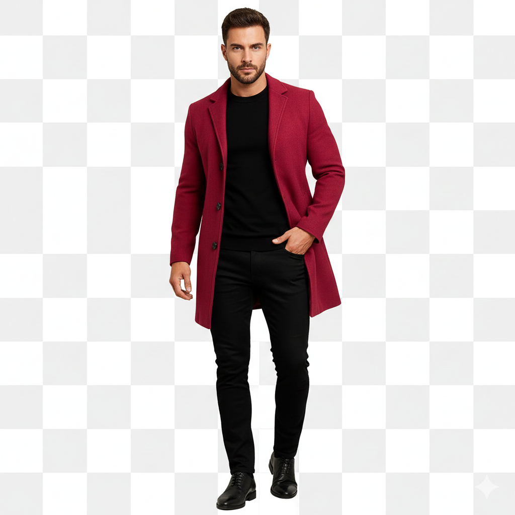 Manteau Homme Hivernal Long Élégant