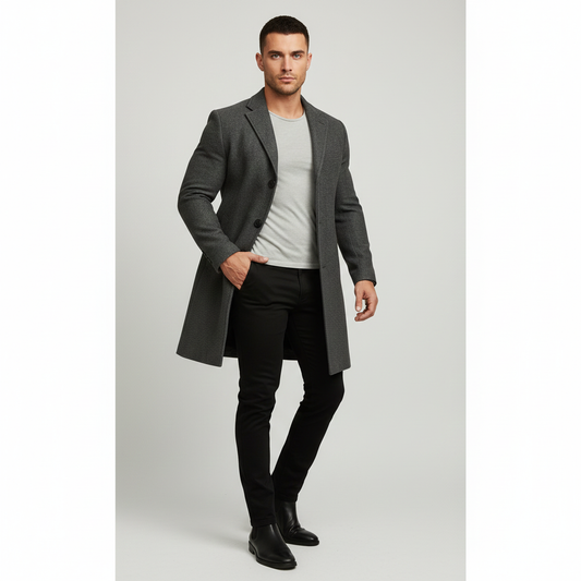 Manteau Homme Hivernal Long Élégant - LuxeStyle