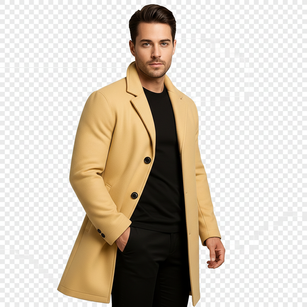Manteau Homme Hivernal Long Élégant