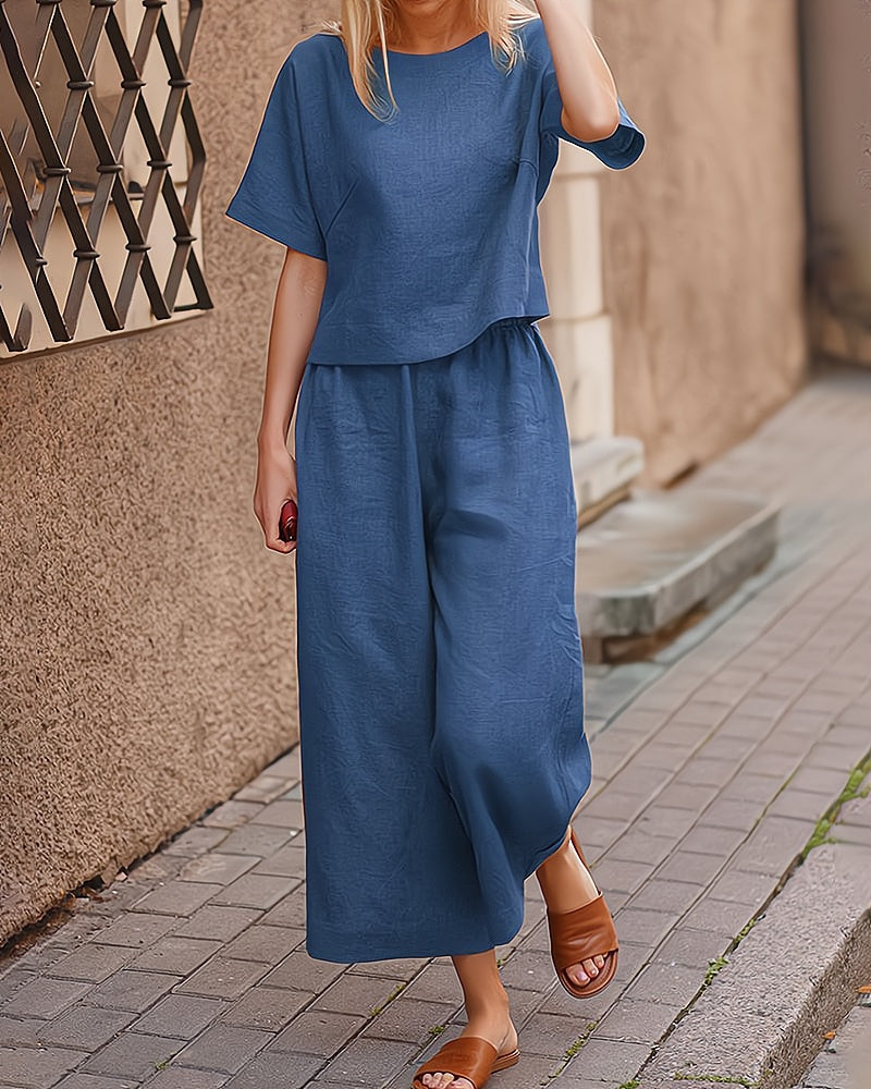 Ensemble Femme Été Léger - Robe 2 Pièces Chic Décontracté