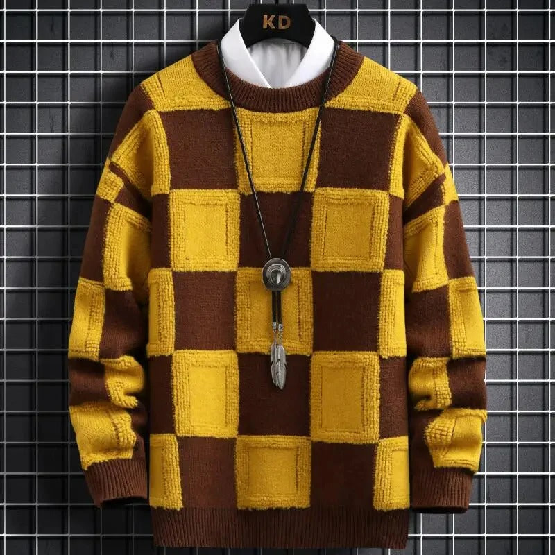 Pull Homme Cachemire Doux - Col Rond Élégant, Taille Classique & Confortable