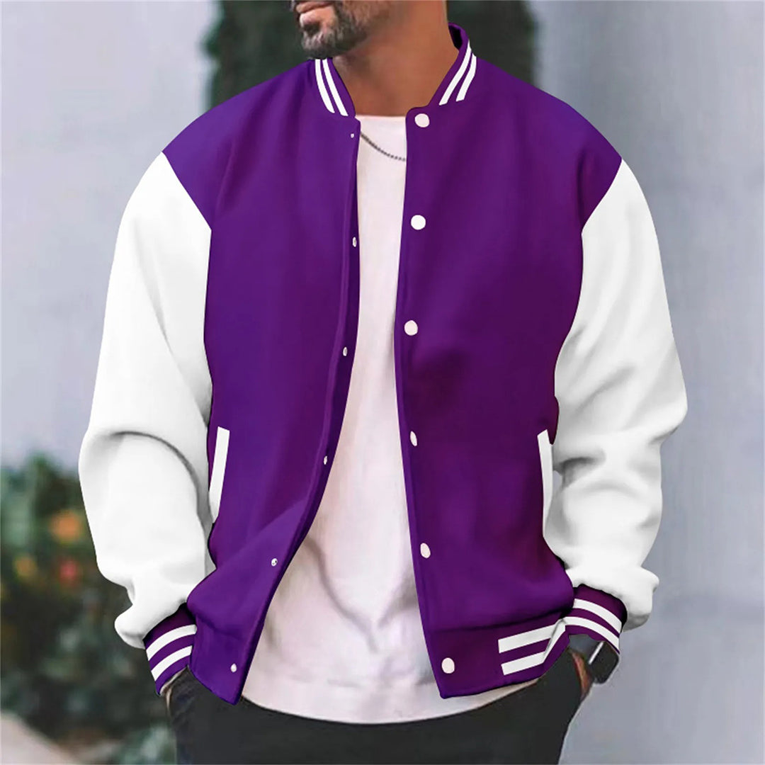 Blouson Sport Chic Marine et Blanc Longues Manches