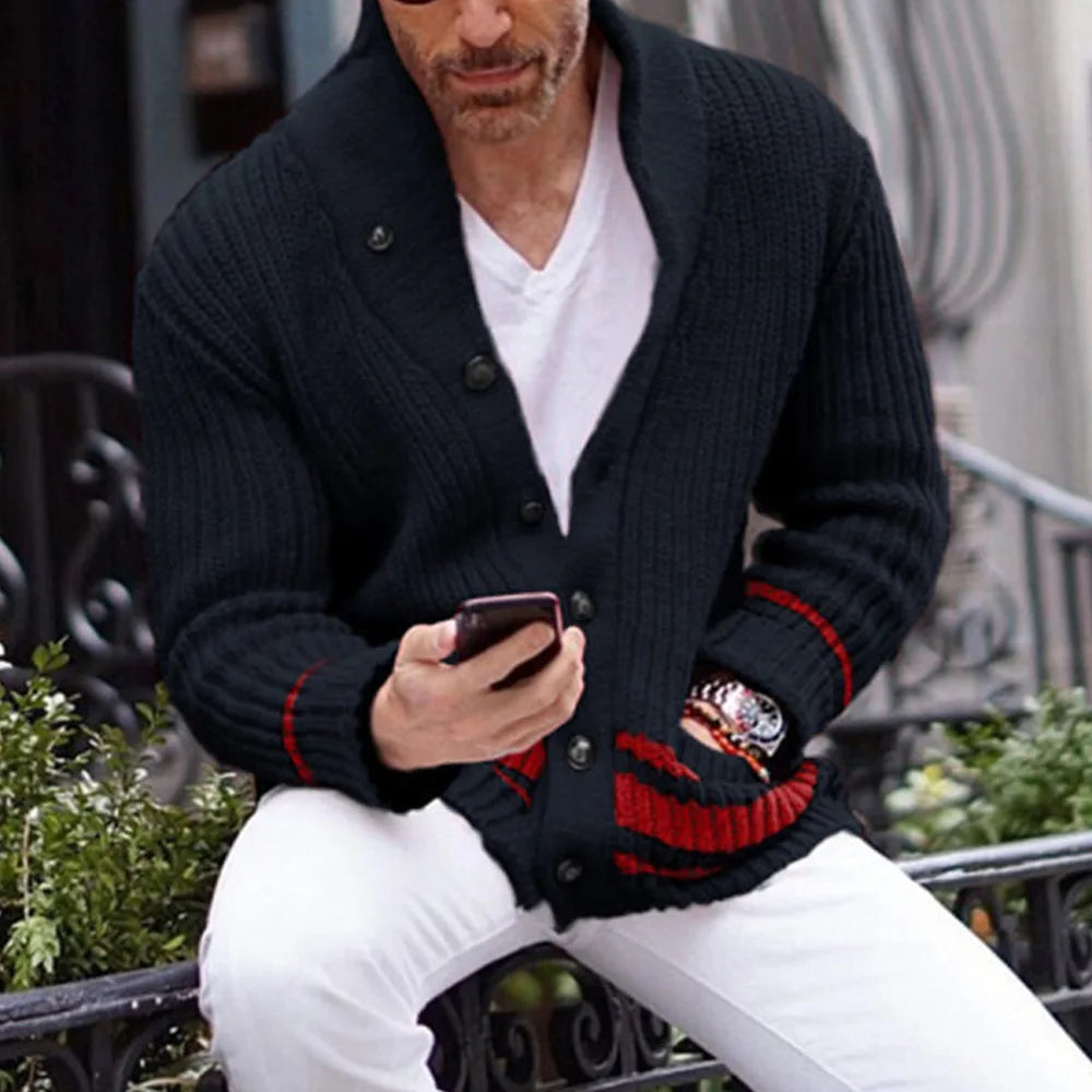 Cardigan Homme Jaune Douillet à Fermeture Éclair