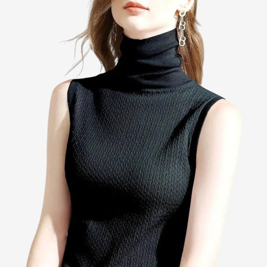 Débardeur femme tricoté col rond et slim fit - LuxeStyle