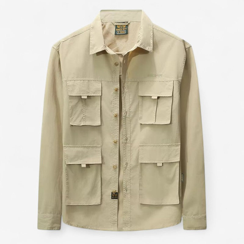 Veste Hiver Longue Manches avec Fermeture Éclair et Poches Pratiques