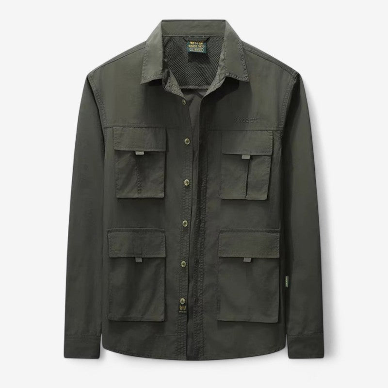 Veste Hiver Longue Manches avec Fermeture Éclair et Poches Pratiques