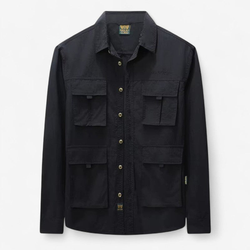 Veste Hiver Longue Manches avec Fermeture Éclair et Poches Pratiques - LuxeStyle