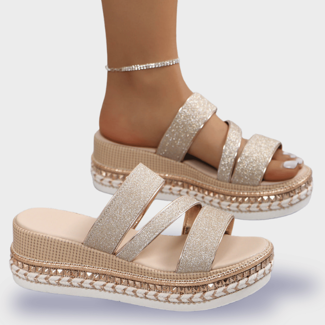 Sandales talons hauts strass pour femme - LuxeStyle