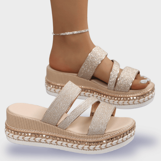 Sandales talons hauts strass pour femme - LuxeStyle