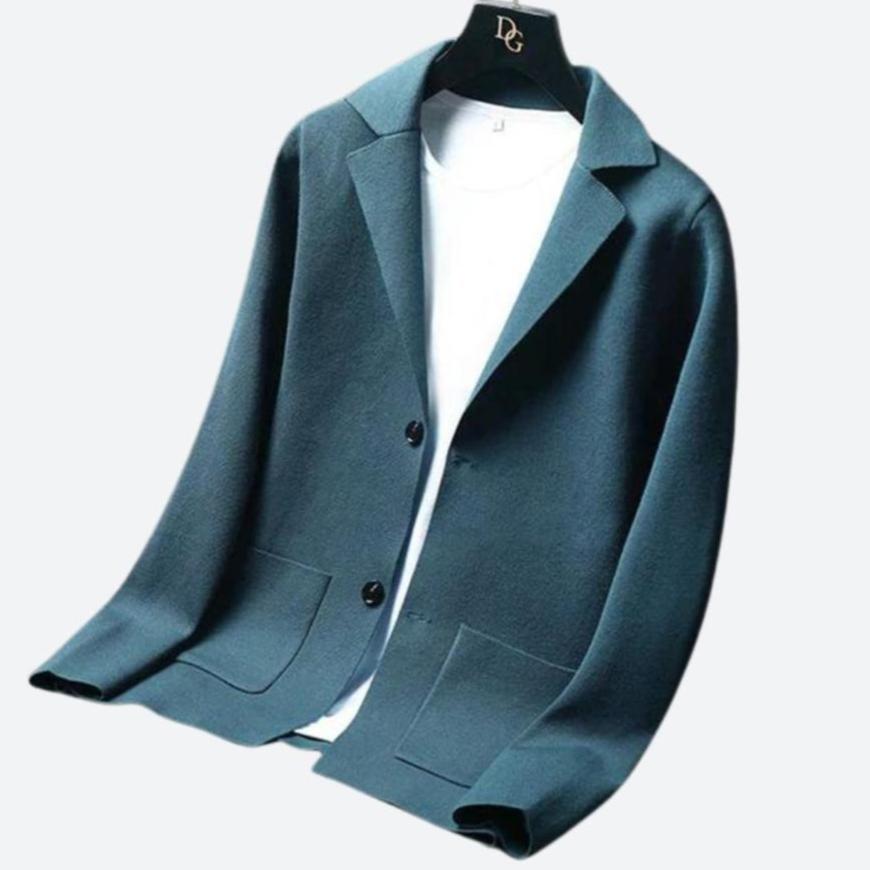 Blazer Élégant Revers Texturé Boutons Dorés - BlxckFR