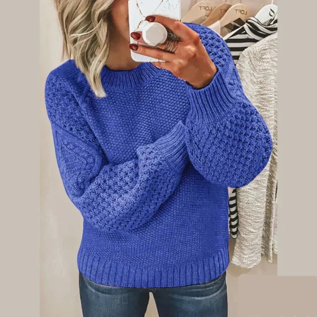 Pull Femme Élégant en Laine Chaude à Manches Longues
