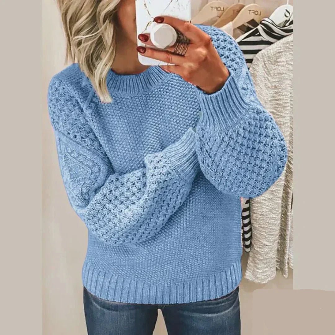 Pull Femme Élégant en Laine Chaude à Manches Longues