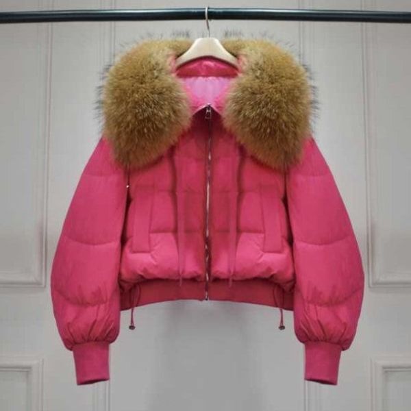 Parka Hiver Femme au Col en Fourrure Synthétique avec Fermeture Éclair