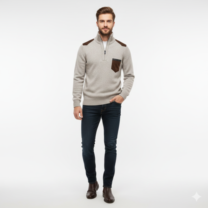 Pull Homme Laine Douce – Sweat Élégant avec Poche Avant - LuxeStyle