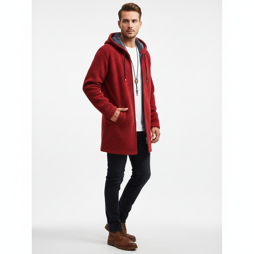 Parka Hiver Homme Élégant avec Capuche et Fermeture Éclair - LuxeStyle